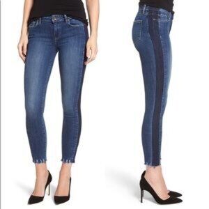 PAIGE (Size 27) Verdugo Ankle Two Tone Raw Hem Jeans